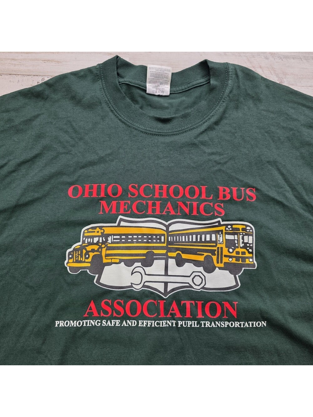 VTG "Ohio School Bus Mechanics Association" Graphic Tee Jerzees Men's 2XL Green